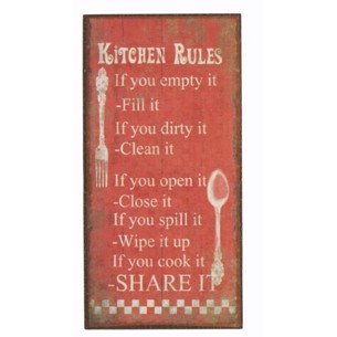 Køleskabsmagnet - Kitchen rules 